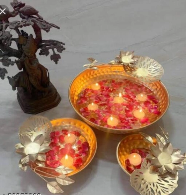 CREATIVE METAL GEOMETRIC HOME DECOR METAL URLI SET OF 3 PIECES - Iron, Pack of 3